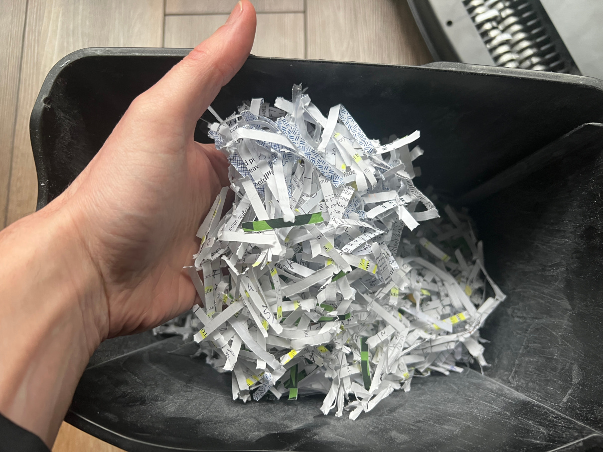 results of paper shredder